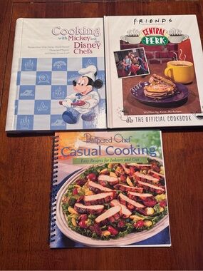 Bundle of 3 cookbooks: Disney Chefs, Pampered Chef & Friends Central Perk